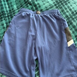 RBX Boys’ Athletic Shorts in Blue with Dark Gray and Cream Accents